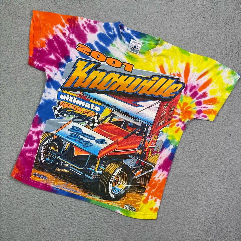 Kids vintage racing tie dye T-shirt